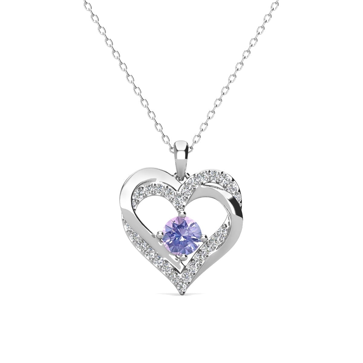Cate & Chloe Forever June Birthstone Double Heart Necklace photo 6