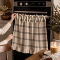thumbnail image 3 of Checkered Tie Top Oven Curtain, Light Filtering Farmhouse Kitchen Window Valance for Small Windows, 21 X 30 Inch Rustic Home Decor Housewarming Gift, 3 of 3