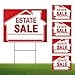 thumbnail image 2 of [5 Pack] Estate Sale Signs Set,18 x 14 Inch Estate Sale Yard Signs with Double Sided, Estate Sale Arrows Signs with Metal H Stakes,Property Sale Directional Arrows Signs,WEATHER-PROOF, 2 of 4