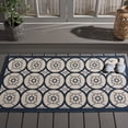 thumbnail image 2 of Safavieh Courtyard Darien Geometric Indoor/Outdoor Area Rug, Beige/Navy, 5'3" x 7'7", 2 of 8