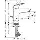 thumbnail image 2 of Logis Mezclador de lavabo 100, con tirador y desagüe automático de plástico, cromo (71100000), 2 of 5