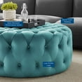 thumbnail image 6 of Modway Amour Tufted Button Large Round Performance Velvet Ottoman in Sea Blue, 6 of 6