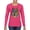 Fuschia, variant on Colorful Majestic Neon Atric Wolf | Dean Russo Art Animal Lover Womens Long Sleeve T-Shirt, Kelly, 2XL