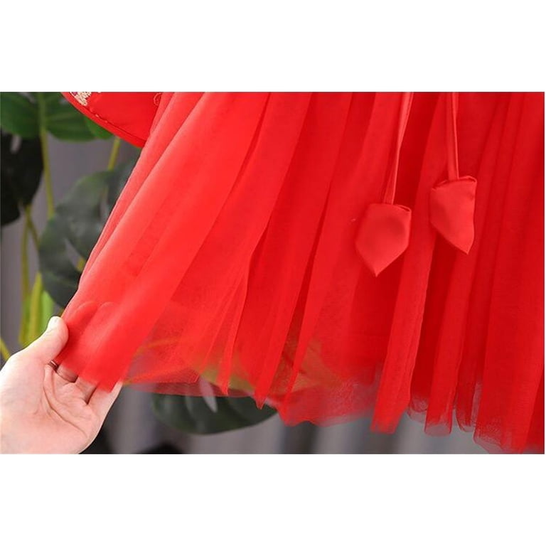 Fsqjgq Baby Girl Clothes Cute Dresses for Girls 10-15 Holiday Gold Dress  Red Toddler Kids Baby Girls Fairy Red Dresses Chinese New Year Lined Warm  Princess Dresses Embroidery Tang Suit 110 - Walmart.com