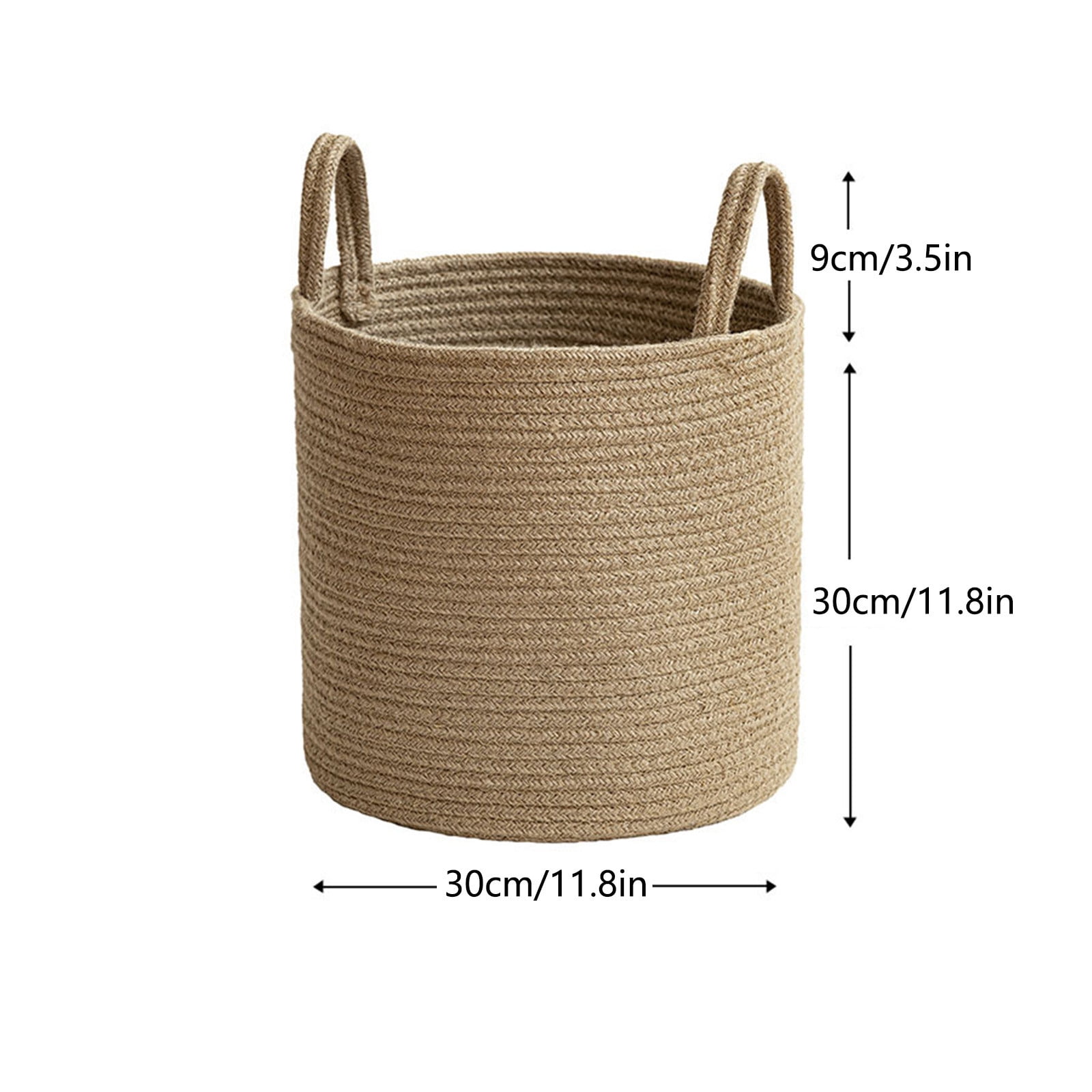 Storage Laundry Baskets, for Laundry Room, College Dorm, Bathroom, Bedroom Freestanding Laundry Hampers, Collapsible Clothes Hamper with Reinforced Handles 11.81×11.81×1.96Inch Brown