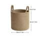 thumbnail image 3 of Cesta de almacenamiento de cuerdas tejidas a mano marrón | Organizador plegable de tela para colada, juguetes, mantas, artículos diversos | Grandes 15,35"x13,77", asas de transporte duraderas, 3 of 7