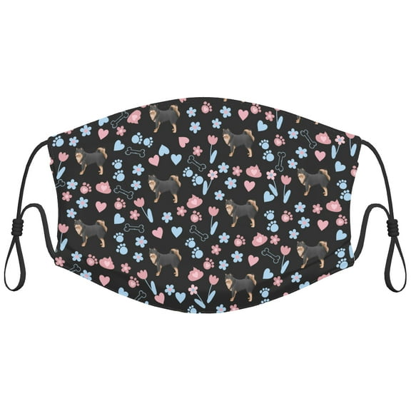 Cute Finnish Lapphund Dog Graphic Printed Cloth Face Masks Reusable Washable Adjustable for Adults (1 PCS)