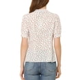 thumbnail image 3 of INSPIRE CHIC Women's Floral Blouse Lace Ruffled V Neck Button up Chiffon Shirts Beige L, 3 of 6