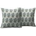 thumbnail image 5 of Blue Green Floral Block Print Pillow Covers 16x16 Set of 2 Chinoiserie Flower Leaves Outdoor Decorative Throw Pillows Farmhouse Pillowcases Linen Cushion Case Decor for Home Sofa Couch Bed, 5 of 6