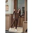thumbnail image 3 of Arshiner Girl Clothes 2 Piece Outfits Slim Long Sleeve Shirt and Leggings Sets Thermal Underwear Brown Leopard 7-8 Years, 3 of 7