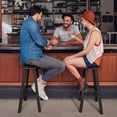 thumbnail image 2 of NALONE 29 Inch Outdoor Bar Stools Set of 2, HDPE Bar Chairs, Weather Resistant Barstools Outside Bar Height Stools for Bar, Kitchen Counter, Balcony (Black, 29'' Barstools Set of 2), 2 of 9