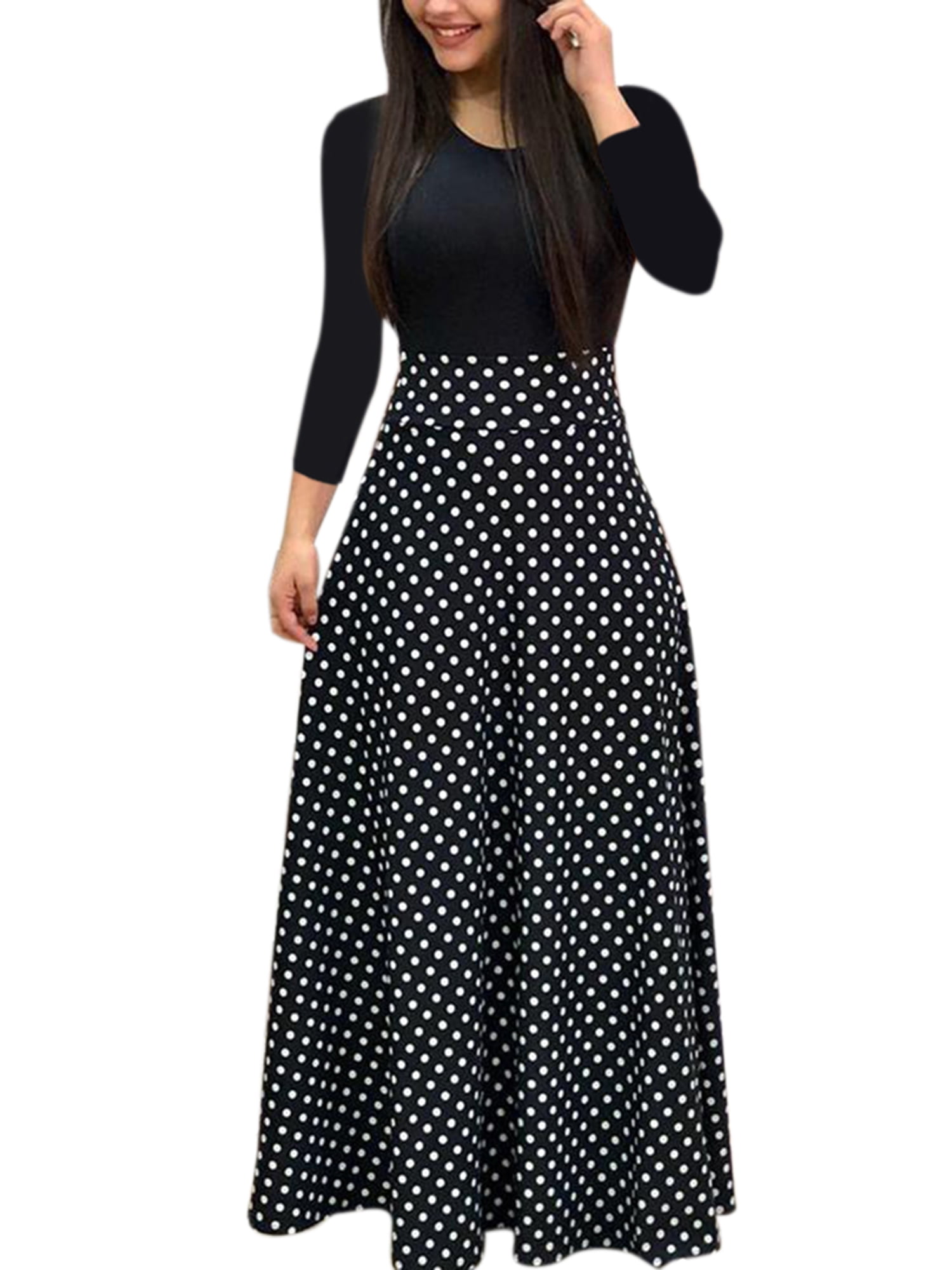 Womens A-Line Flare Swing Skirt Ladies Long Maxi Skirt Holiday Beach Party Dress 
