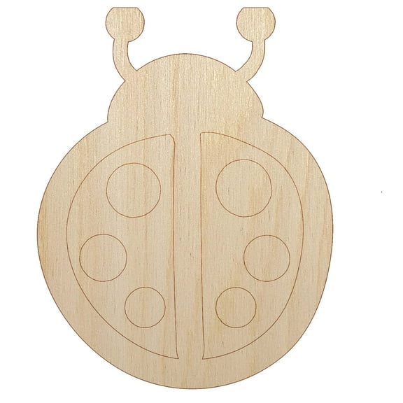 Cartoony Ladybug Wood Shape Unfinished Piece Cutout Craft DIY Projects - 4.70 Inch Size - 1/8 Inch Thick