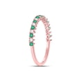 thumbnail image 3 of Diamond Princess 10kt Rose Gold Womens Round Emerald Diamond Stackable Band Ring 1/5 Cttw, 3 of 4