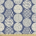 thumbnail image 1 of Abstract Sofa Upholstery Fabric by the Yard, Retro Style Circles with Various Hand Drawn Stripes Dashes or Rectangles, Decorative Fabric for DIY and Home Accents, Purpleblue Eggshell by Ambesonne, 1 of 5