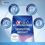 Crest 3DWhitestrips Sensitive Bright + Whitening Light Teeth Whitening Kit, 1 Light + 14 Treaments