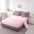 thumbnail image 5 of Castle Fairy Woodland Animal Bear Queen Bedding 7pcs,Vintage Abstract Camo Bedding Comforter Set Queen,Hot Pink Brown,Pink Reversible, 5 of 7