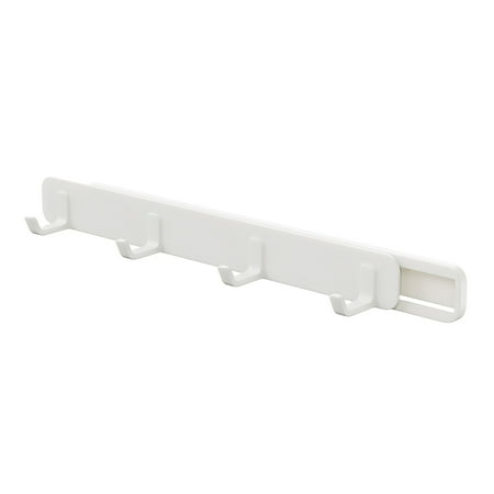 

FTjfrsbc Retractable Hook - Adhesive Door Closet Wall Hanging Rack - White 4 Hooks