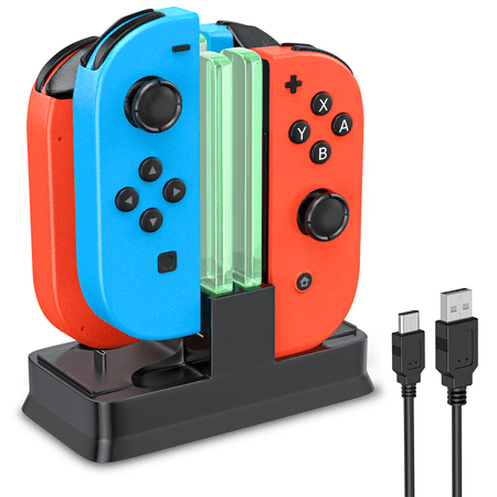 Joy-Con Charging Dock Accessories for Nintendo Switch,LED Pro Controller Charger Stand with USB Cable,Gaming Joystick Docking Station Gift for Kids Adult