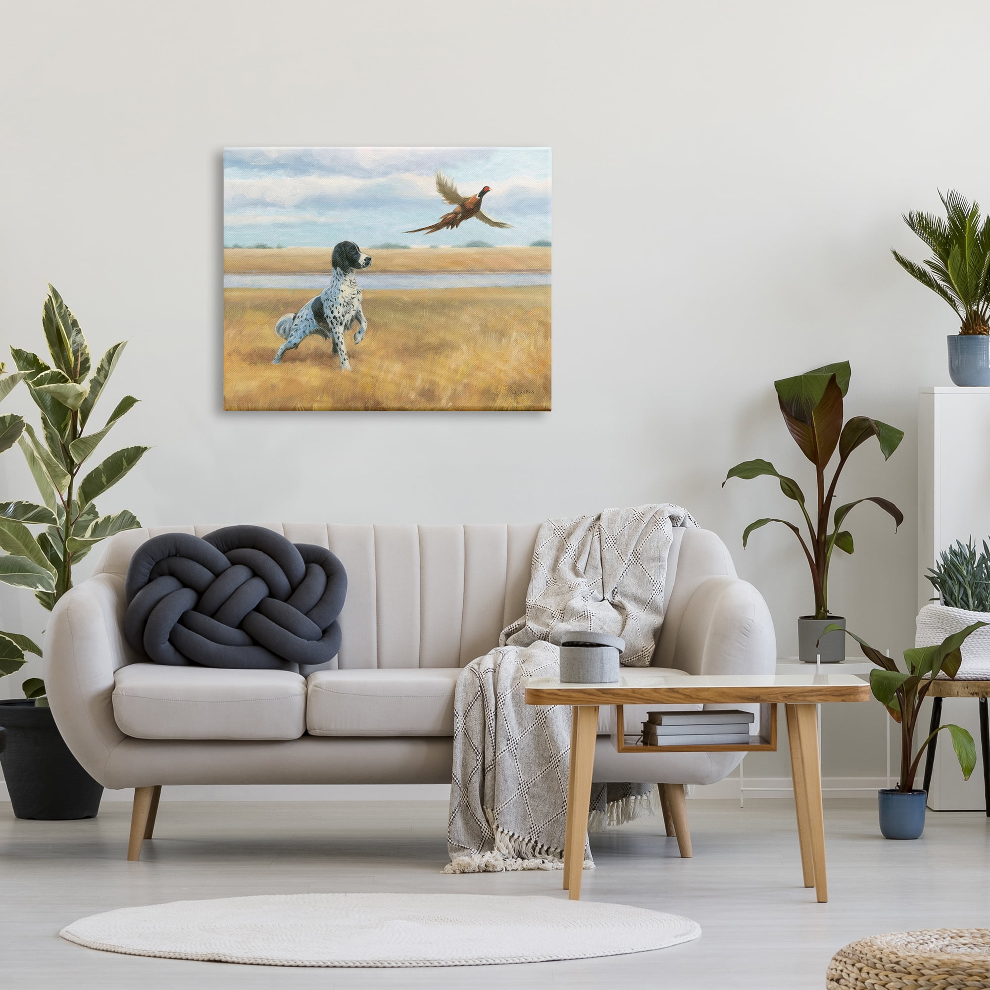Stupell Industries Pointer Dog & Pheasant Animals & Insects Painting Gallery Wrapped Canvas Print Wall Art, 40 x 30