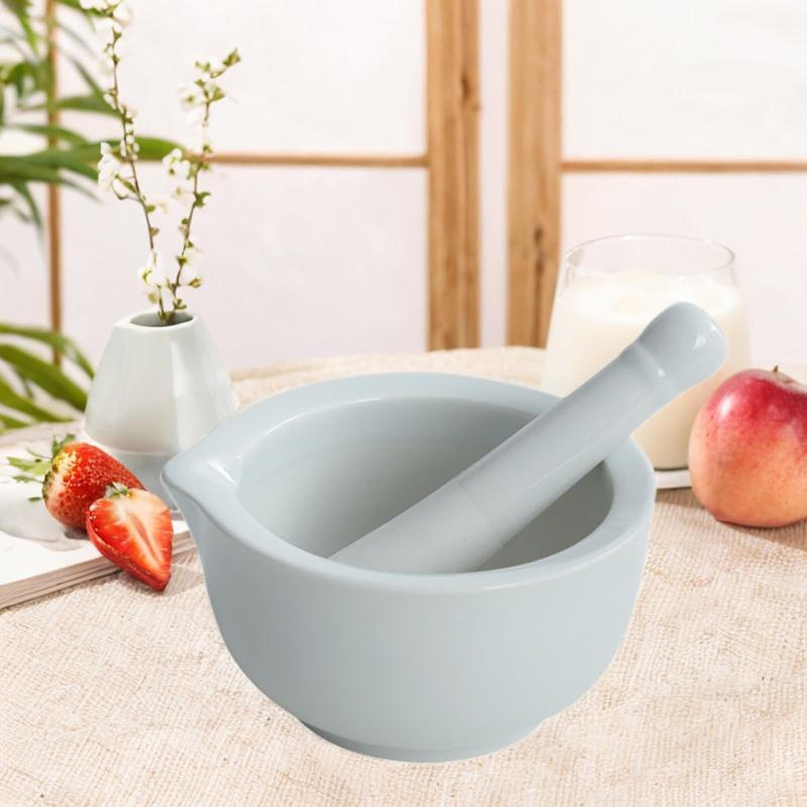 Fiocias Ceramic Grinding Bowl Easy Clean Kitchen Utensils Practical Baby Food Supplement White