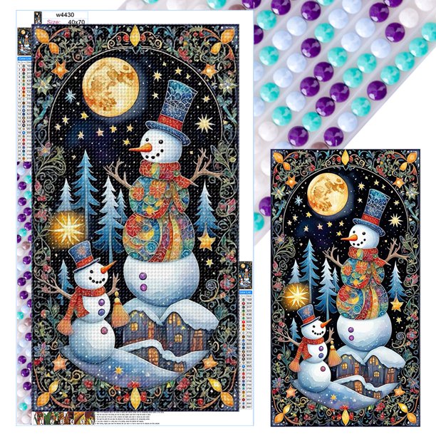 5D DIY Taladro Navidad Muñeco Nieve Artesanía 40x70cm