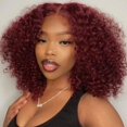 thumbnail image 3 of Peluca de cabello africano corto y rizado para mujer, extensión de cabello falso con cabeza explosiva marrón, estilo europeo y americano, resistente a altas temperaturas, 3 of 3