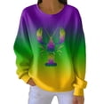 thumbnail image 1 of Wo-Fusoul Chandail en Molleton pour Femmes, Coupe Ample Décontractée Carnaval Manches Longues Col Rond Imprimé, Violet, 1 of 5