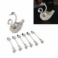 thumbnail image 5 of Jrocdr Metal Swan Coffee Spoon Se With 6Pcs Coffee Spoon Set Teaspoon Swan Dinnerware Set For Stirring Mixing Coffee Desserts Dinner Place Mats for 4 Plate Mates Dinner Place Mats, 5 of 9