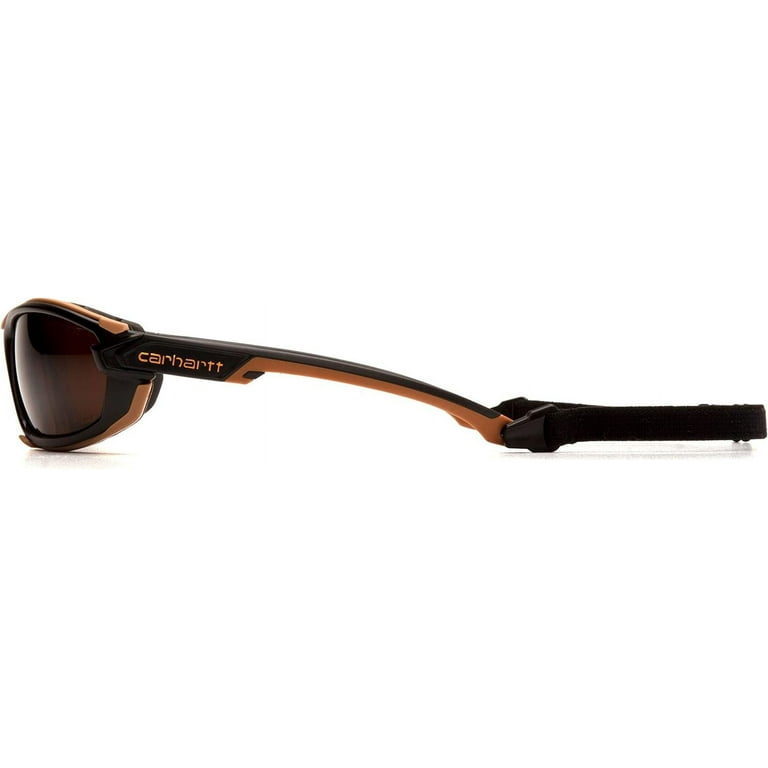 Carhartt Toccoa Safety Glasses, Black/Tan Frame, Sandstone