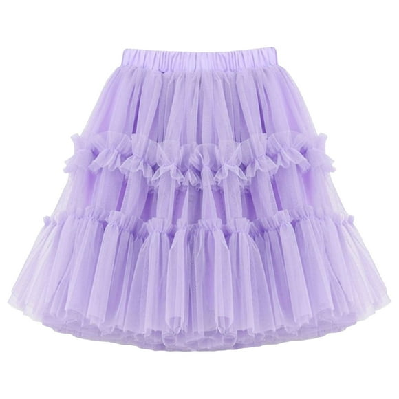 WUANDIXFA Tulle Skirt Girls Tutu Skirts Layered Tulle Dresses Tutu Girls Tulle Tutu Ballet Dress Kid Tutu Skirt Purple,3-4 Years