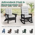 thumbnail image 4 of SERWALL Outdoor Rocking Chair & Adirondack Cushion Set of 2, Non Skid Slip and Watreproof,for Outdoor and Indoor,Light Gray, 4 of 8