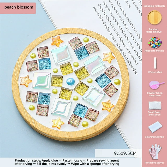Aparatos de cocina, Accesorios de cocina, Utensilios de cocina, Manualidades con herramientas de cocina, Juego de mosaicos, Posavasos de madera, Juego de mosaicos de colores variados, Paquete de manua
