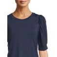 thumbnail image 4 of Time and Tru Women's Sheared Shoulder Top, 4 of 5