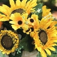 thumbnail image 5 of Enova Home Artificial Flowers Mixed Silk Sunflowers Fake Flowers Arrangement in Pot for Home Office Garden Decoration, 5 of 6