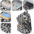 thumbnail image 3 of Black and White Wavy Checkered Pattern Backpack for School, Cute School Bag with Adjustable Shoulder Straps and Padded Back, 16.9"x12.6"x5.9", 3 of 3