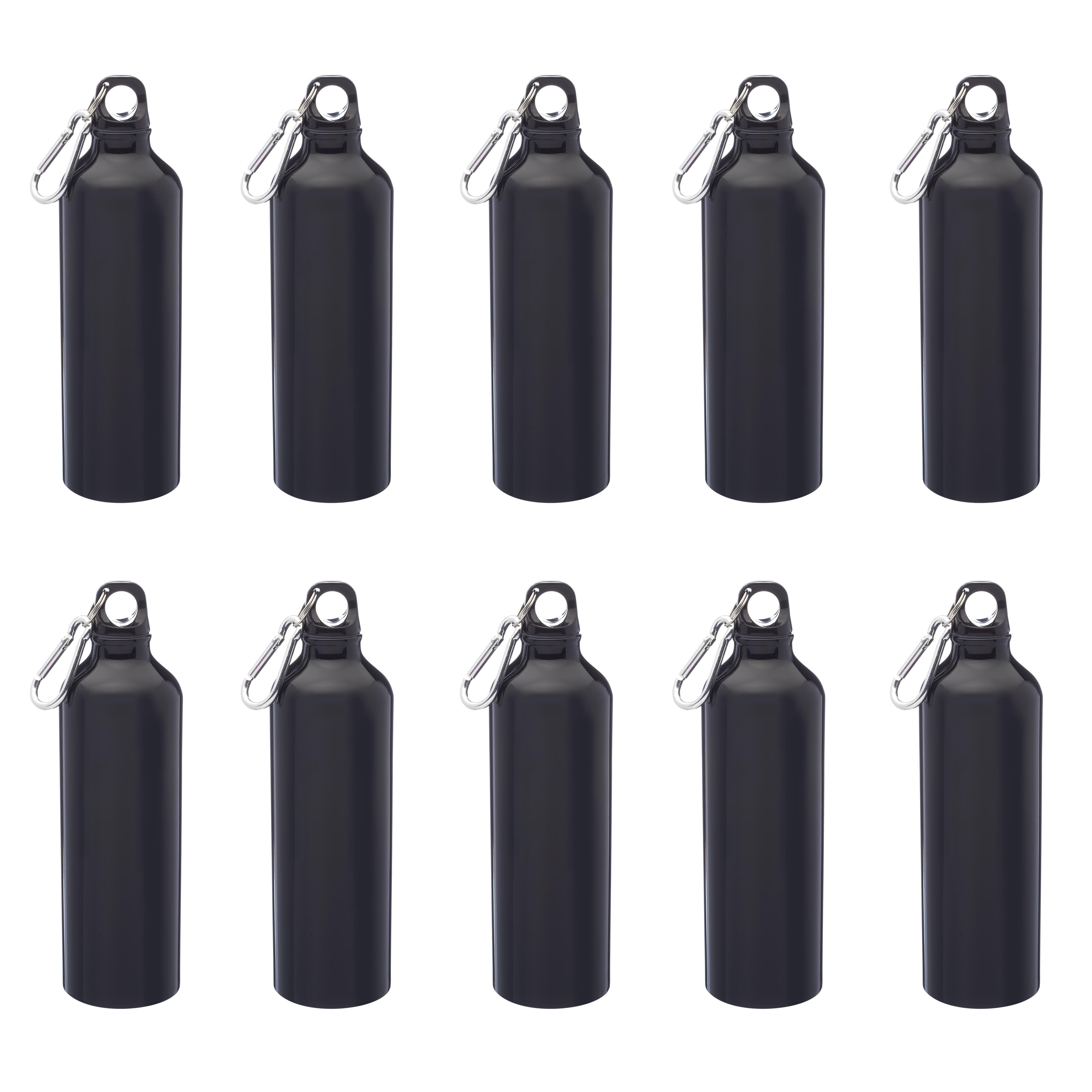 Sieral 24 Pack Aluminum Water Bottles Bulk 25 oz Black Metal Sport with  Carabiner and Twist Cap Reus…See more Sieral 24 Pack Aluminum Water Bottles