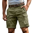 thumbnail image 2 of Men's Running Shorts Casual Elastic Waist Cargo Shorts Outdoor Loose Fit Solid Color Pocketed Walking Bottoms, 2 of 9