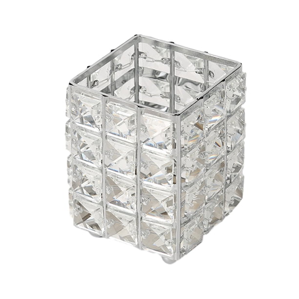 Portalápices con diamantes de imitación para escritorio, elegante organizador transparente para bolígrafos, pinceles de maquillaje, utensilios de cocina, accesorios de oficina modernos.