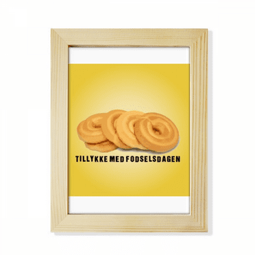 Danish Specialty Cookie Blessing Text Desktop Adorn Photo Frame Display Art Painting Wooden