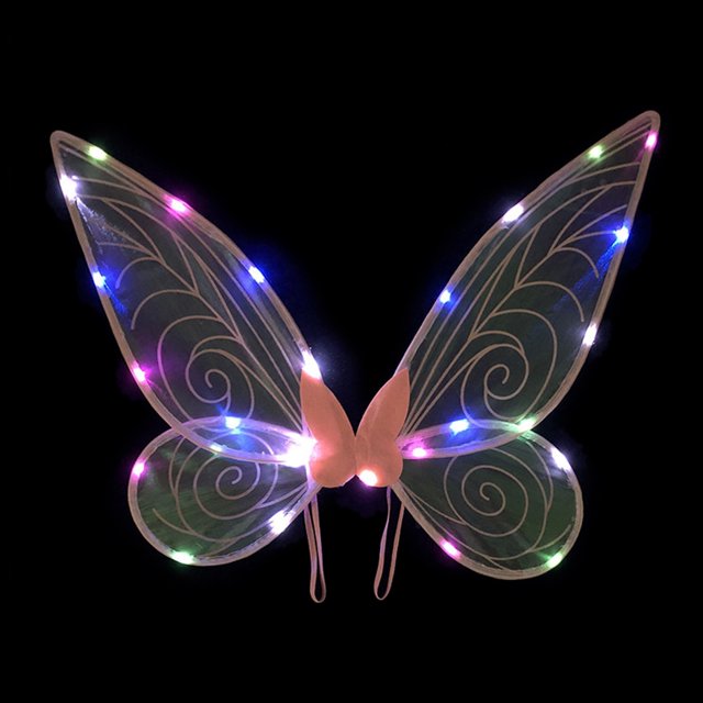 Alas De Hada Mariposa Alas de hadas de mariposa LED Dress Up Angel Party Wing para mujeres niños niña (rosa B) Tmvgtek libre de BPA