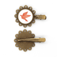 thumbnail image 1 of Tocado de Horquilla de Flor de Metal Vintage Unbranded Patron Abstracto, 1 of 3