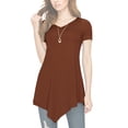 thumbnail image 4 of Made by Johnny Women's V-Neck Asymmetrical Tunic Top XL RUST, 4 of 6