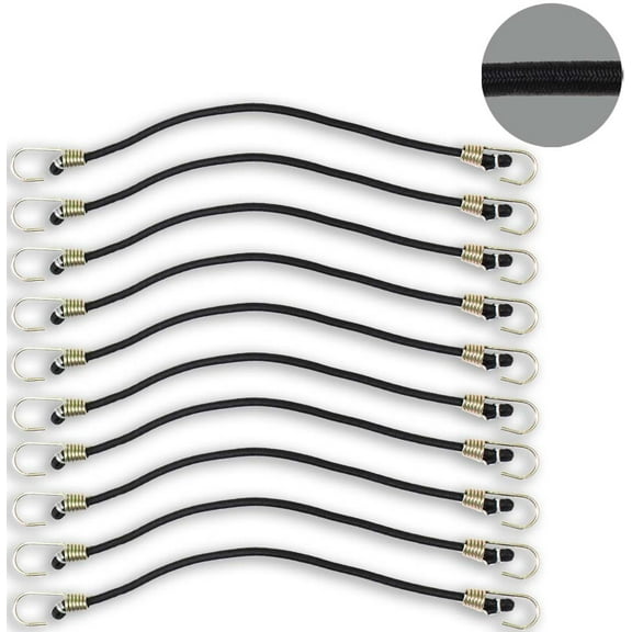 Polypro 10-Piece Mini Bungee Cords, 10" Each: TA-98507