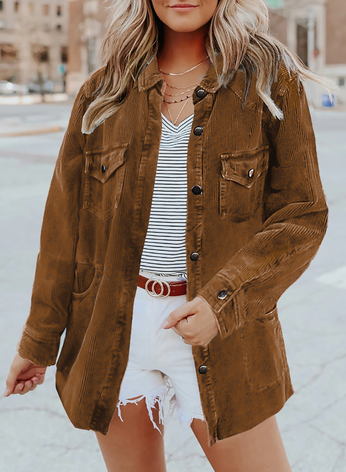Long Sleeve Corduroy Jacket Coat Size 