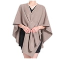 thumbnail image 2 of DPTALR Womens Comfort Solid Color Temperament Solid Color Woolen Cape Cape Jacket, 2 of 5