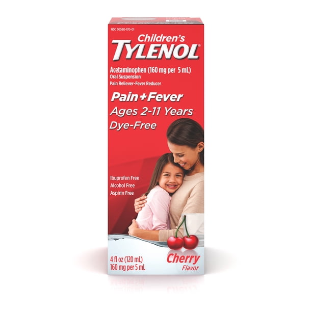 Children S Tylenol Pain Fever Medicine Dye Free Cherry 4 Fl Oz Walmart Com Walmart Com