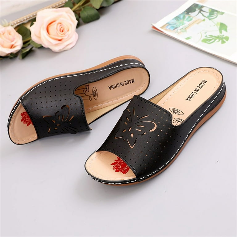 nsendm Women Shoes Adult Female Slippers for Women Size 8 Fashion Spring  and Summer Women Slippers Thick Bottom Wedge Heel Slippers by for Women  Dogs
