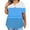 Blue3, variant on SHTXOZHI Plus Sise Tops for Women Summer V Neck Color Block Blouses Trendy Short Sleeve Shirts