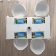 thumbnail image 2 of Ambesonne Exotic Place Mats Set of 4, Panoramic View Beach, Standard Size, Pale Brown Turquoise, 2 of 3